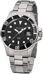 Regent Herren Armbanduhr F-371 Edelstahl Silber 40mm, Wasserdichtigkeit: 30Bar,