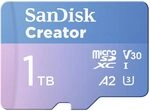 SanDisk Creator microSDXC UHS-I Speicherkarte 1 TB + Adapter (Für Smartphones, SanDisk Creator microSDXC UHS-I Speicherkarte 1 TB + Adapter (Für Smartphones,