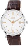 DUGENA Herren-Armbanduhr 7000191 Festa Klassik, Automatik, wei&szlig;es Zifferblatt,