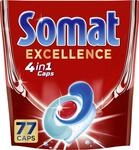 Somat Excellence 4in1 Caps (77 Caps), schnellaufl&ouml;sende Sp&uuml;lmaschinentabs, Somat