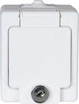 Kopp 105602008 Aufputz-Feuchtraum Schutzkontakt-Steckdose 1-fach mit Klappdeckel und