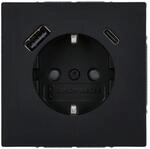 Busch-Jaeger 20 EUCB2USBAC-45M SCHUKO&reg;-/USB-A+C Steckdose Safety+ Schwarz matt