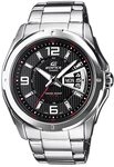 Casio HerrenArmbanduhr Analog Quarz Edelstahl EF-129D-1AVEF