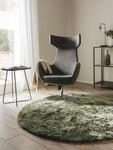 benuta Nest Hochflorteppich Whisper - Gr&uuml;n rund 160 cm - Kuschelig Weicher Teppich
