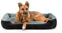 lionto Hundebett mit Wendekissen, Hundek&ouml;rbchen, 90 x 70 cm, Schwarz | Robustes
