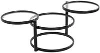HAKU Couchtisch schwarz, Metall, Sicherheitsglas - Ma&szlig;e: B 58-140 cm x H 43 cm x T