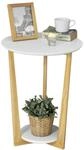 SoBuy FBT52-WN Beistelltisch mit 2 Ablagen Couchtisch Kaffeetisch Balkontisch