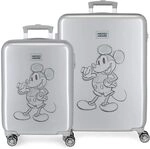 Disney Mickey 100 Kofferset Grau 55/68 cm Starres ABS Seitenkombinationsschloss 104L