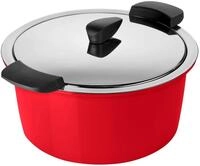 KUHN RIKON HOTPAN Kochtopf mit Deckel mit Thermosch&uuml;ssel zum Essen warmhalten, Rot,