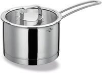 K&Uuml;CHENPROFI Stielkasserolle SAN REMO, Edelstahltopf mit Glasdeckel, 2L
