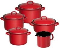Riess, 0346-020, Classic-Set, 5tlg, COLOR ROT, Fleischt&ouml;pfe mit Deckel, 16cm - 1.5l,