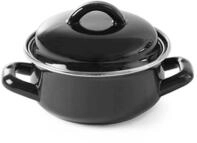 HENDI Mini-Cocotte, emailliert, mit Deckel, geflanschter Rand, geeignet f&uuml;r