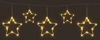 Spetebo LED Lichtervorhang mit 5 Metall Sternen warm wei&szlig; - 120 x 30 cm -...