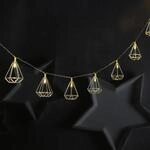 LED Lichterkette DIAMANT - 10 kleine beleuchtete Diamanten - Batterie - L: 1,6m...