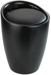 WENKO Badhocker Candy Schwarz matt, Sitzgelegenheit, Hocker mit Stauraum f&uuml;r das