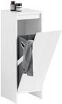 SoBuy Badezimmerschrank mit W&auml;schekorb f&uuml;r Badezimmer, Wei&szlig;, 30x30x87 cm