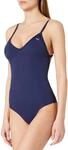 PUMA Damen Puma Dames V-hals Crossback Zwempak One Piece Swimsuit, Navy, M EU