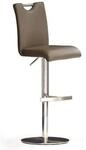 Robas Lund Barhocker mit Lehne Barstuhl Cappuccino drehbar 360 Grad, Hocker