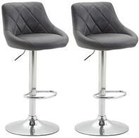 CLP 2er Set Barhocker Lazio Mit Kunstlederbezug I H&ouml;henverstellbarer Und...