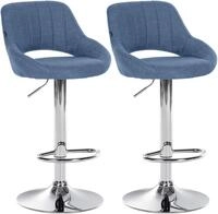 CLP Barhocker 2er Set h&ouml;henverstellbar mit Lehne Milet, Barst&uuml;hle gepolstert