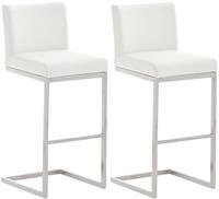 CLP 2er Set Barhocker Paros I Freischwinger Barstuhl I Kunstleder-Bezug I