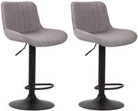 CLP 2er Set Barhocker Lentini Stoff I Thekenhocker H&ouml;henverstellbar I Barst&uuml;hle Mit