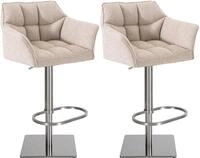 CLP 2er Set Barhocker Damaso Stoffbezug I Gepolsterte Barst&uuml;hle h&ouml;henverstellbar