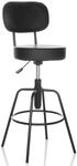 hjh OFFICE Barhocker mit Lehne DISC HIGH Kunstleder, moderner Tresenhocker