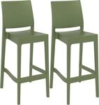 CLP 2er Set Barhocker Maya Aus Wetterbest&auml;ndigem Kunststoff I 2X Tresenhocker...