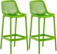 CLP Barhocker 2er Set Garten wetterfest Air, Gartenst&uuml;hle mit Lehne, Tresenst&uuml;hle