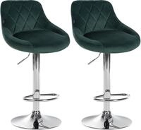 CLP 2er Set Barhocker Lazio Mit Samtbezug I Drehbarer Thekenhocker Mit...
