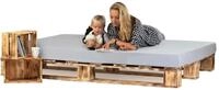 sunnypillow 220x200 cm Palettenbett aus Holz Holzbett Massivholzbett Bett aus