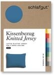 schlafgut Knitted Jersey Kissenbezug 60x80 cm Blue Mid Uni weicher Premium