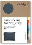 schlafgut Knitted Jersey Kissenbezug 60x80 cm Grey Deep Uni weicher Premium