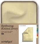 schlafgut Knitted Jersey Bettw&auml;sche 155x220 cm Bio-Baumwolle, Yellow Mid 