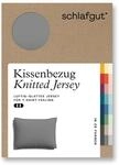 schlafgut Knitted Jersey Kissenbezug 70x90 cm Grey Mid Uni weicher Premium