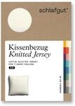 schlafgut Knitted Jersey Kissenbezug 80x80 cm Yellow Light Uni weicher Premium