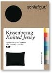 schlafgut Knitted Jersey Kissenbezug 60x80 cm Off-Black Uni weicher Premium