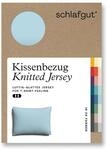 schlafgut Knitted Jersey Kissenbezug 60x80 cm Blue Light Uni weicher Premium