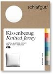 schlafgut Knitted Jersey Kissenbezug 80x80 cm Full-White Uni weicher Premium