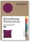 schlafgut Knitted Jersey Kissenbezug 80x80 cm Purple Deep Uni weicher Premium