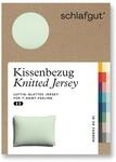 schlafgut Knitted Jersey Kissenbezug 60x80 cm Green Light Uni weicher Premium