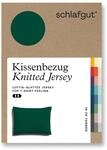 schlafgut Knitted Jersey Kissenbezug 70x90 cm Green Deep Uni weicher Premium