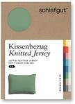 schlafgut Knitted Jersey Kissenbezug 60x80 cm Green Mid Uni weicher Premium
