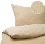 Beliani Bettw&auml;sche-Set Dunkelbeige Baumwollsatin 155 x 220 cm 3-teilig |...