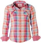 St. Moritz Damen Langarm Bluse Freizeitbluse Vichy Bluse Karo Loves You Lachs 40