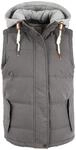 OXMO Lewonda Damen Weste Steppweste Outdoor Weste, Gr&ouml;&szlig;e:L, Farbe:DARK GREY