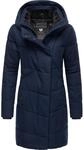 Ragwear Damen Wintermantel Warmer Steppmantel lang in Wolloptik mit Kapuze Pavla Coat