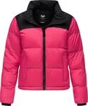 Ragwear Damen kurze Winterjacke warme Colourblocking Steppjacke mit Stehkragen Serah