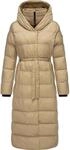 Ragwear Damen Wintermantel warmer Steppmantel lang mit Kapuze Niara Long YOUMODO